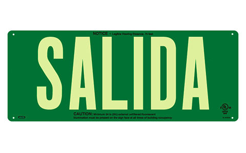 Green Salida Sign